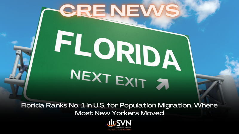 Florida Ranks No. 1 in U.S. for Population Migration, Where Most New Yorkers Moved